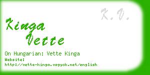 kinga vette business card